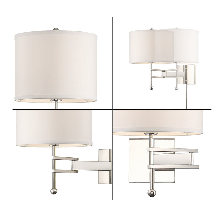 Crystorama Crystorama Marshall 1 Light Polished Nickel Task Sconce