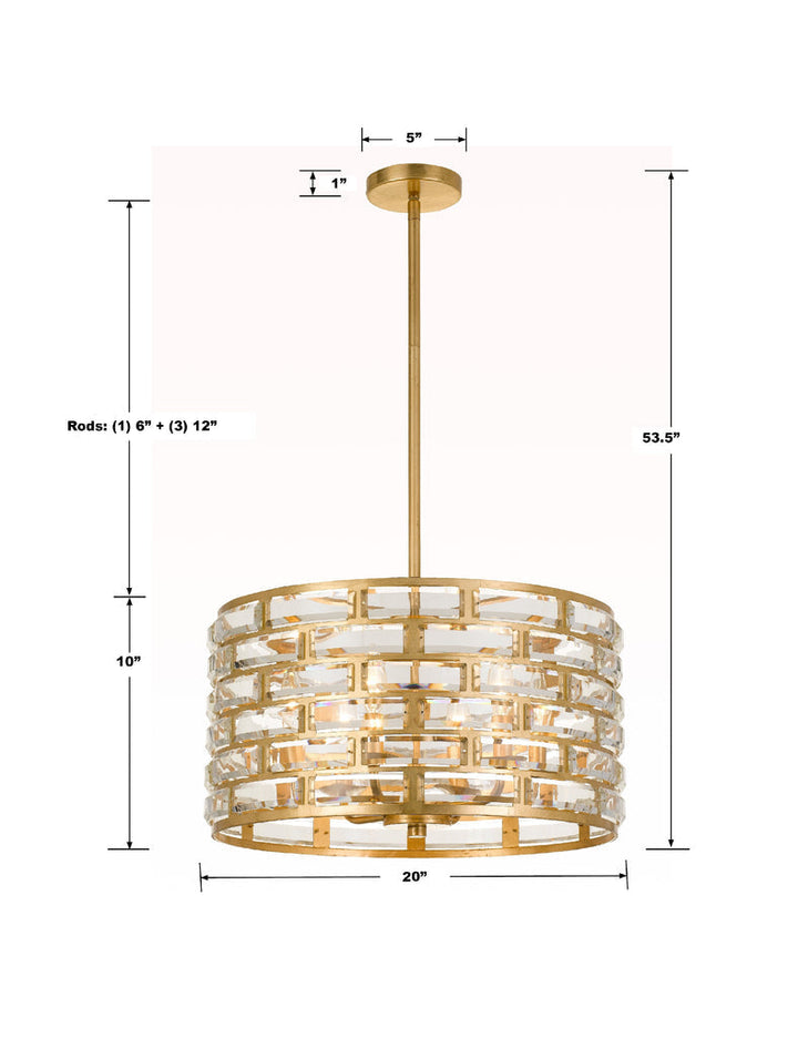 Crystorama Crystorama Meridian 6 Light Antique Gold Chandelier