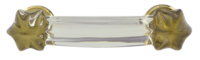 4 Inch Overall (3 Inch c-c) Crystal Clear Glass Bridge Handle COPPER MOUNTAIN HARDWARE