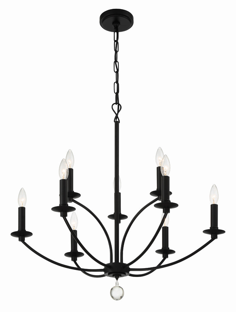 Crystorama Crystorama Mila 9 Light Black Chandelier