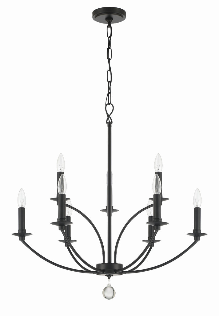 Crystorama Crystorama Mila 9 Light Black Chandelier