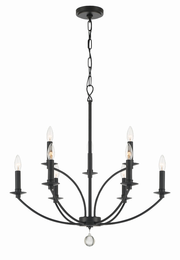 Crystorama Crystorama Mila 9 Light Black Chandelier