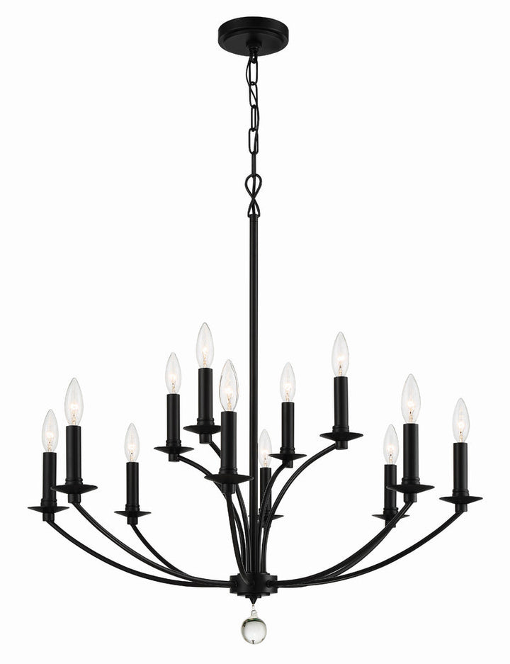 Crystorama Crystorama Mila 12 Light Black Chandelier