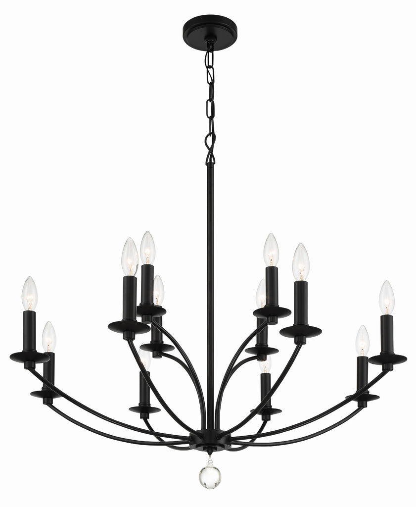 Crystorama Crystorama Mila 12 Light Black Chandelier