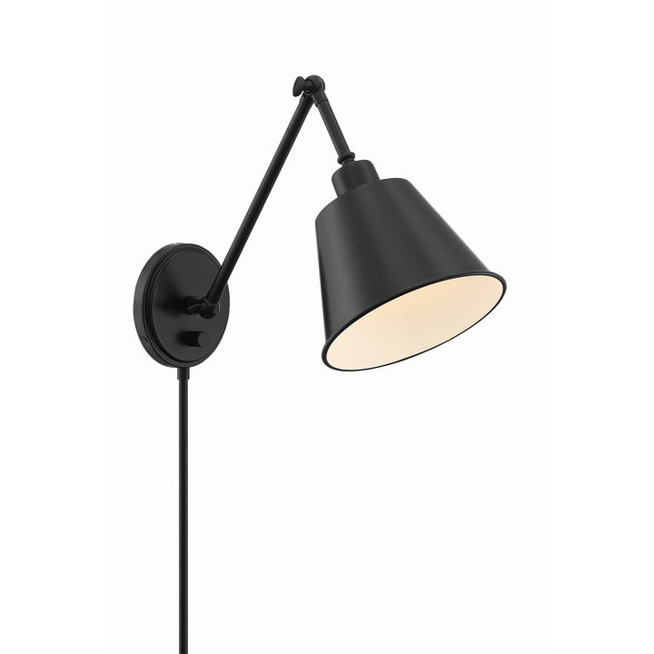 Crystorama Crystorama Mitchell 1 Light Matte Black Task Sconce