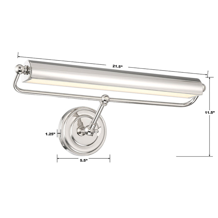 Crystorama Crystorama Miller Integrated LED Polished Nickel Sconce