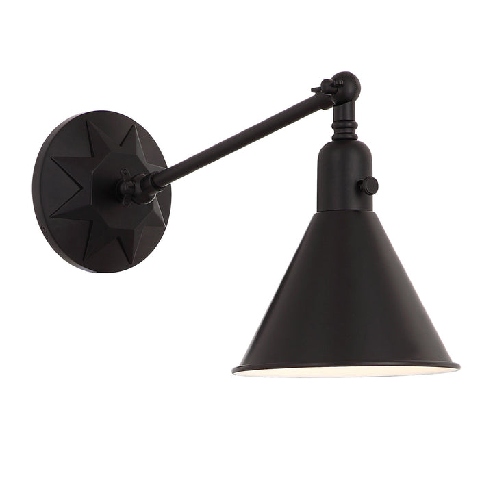 Crystorama Crystorama Morgan 1 Light Matte Black Task Sconce