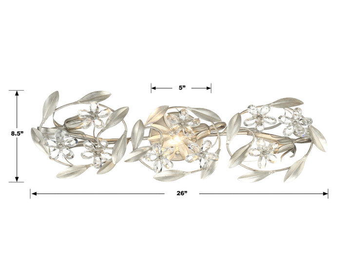 Crystorama Crystorama Marselle 3 Light Antique Silver Bathroom Vanity