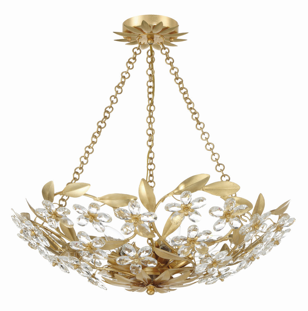Crystorama Crystorama Marselle 6 Light Antique Gold Chandelier