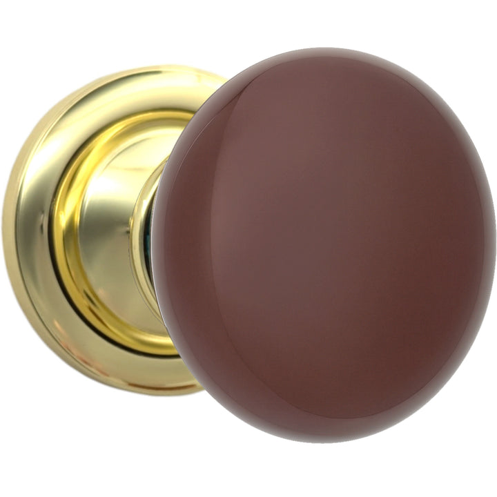 Magnifique™Classic Door Set with Brown Porcelain Knobs (Several Finishes Available)