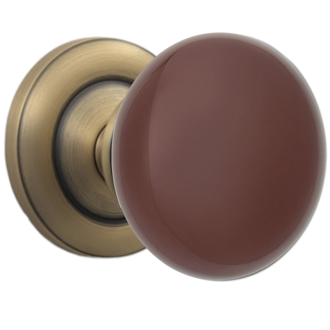 Magnifique™Classic Door Set with Brown Porcelain Knobs (Several Finishes Available)