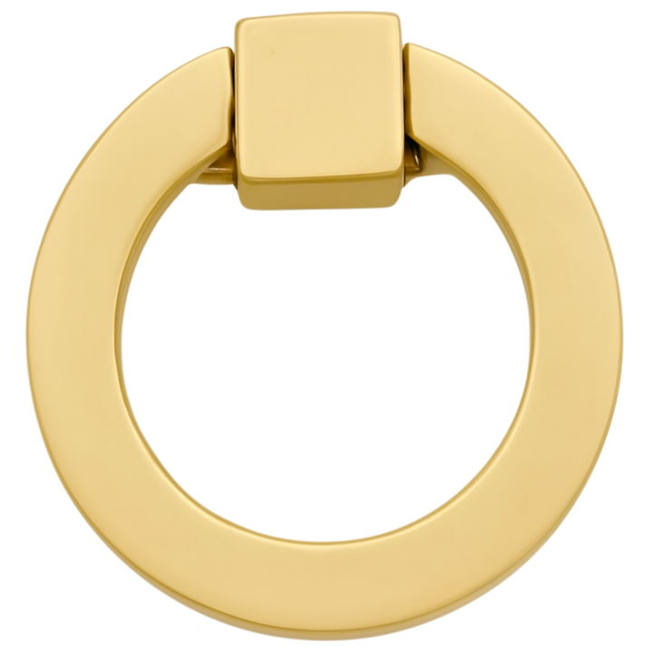 2 Inch Mission Style Solid Brass Drawer Ring Pull Hand Wrought