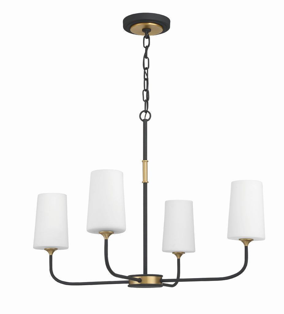 Crystorama Crystorama Niles 4 Light Black Forged + Modern Gold Chandelier