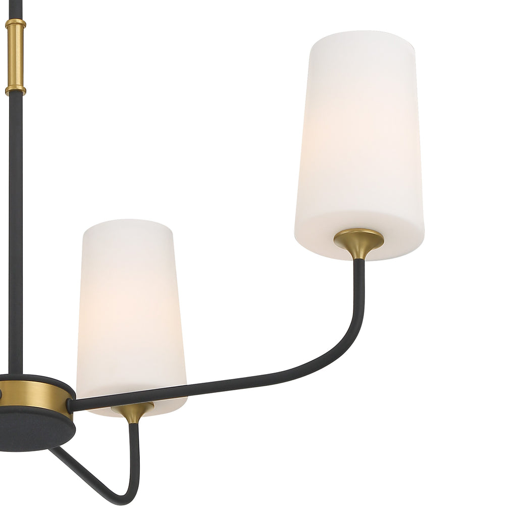 Crystorama Crystorama Niles 4 Light Black Forged + Modern Gold Chandelier