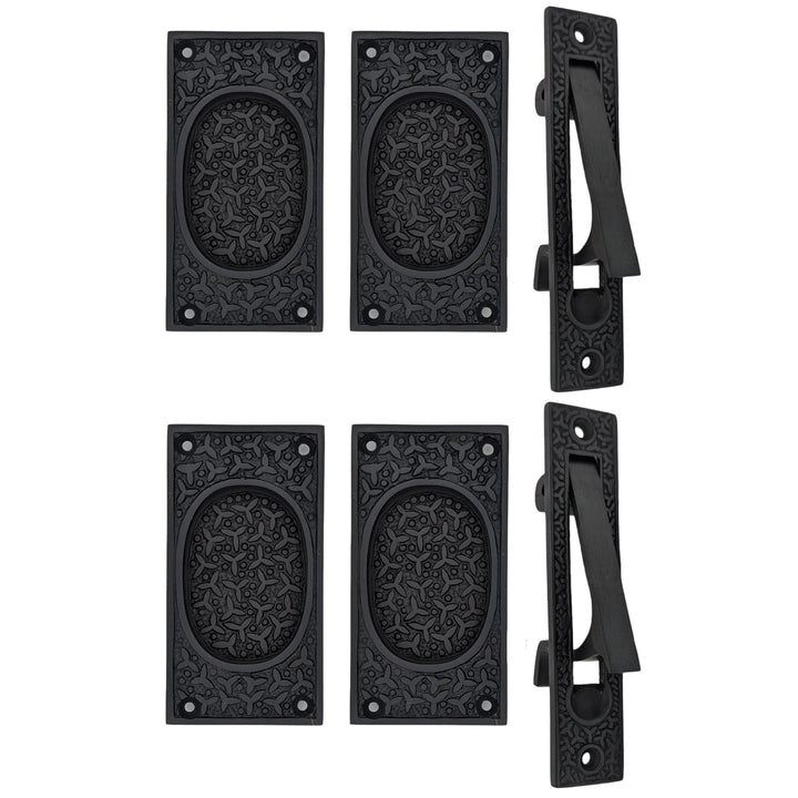 COPPER MOUNTAIN HARDWARE Rice Pattern Pocket Passage Style Door Set in Several Finishes