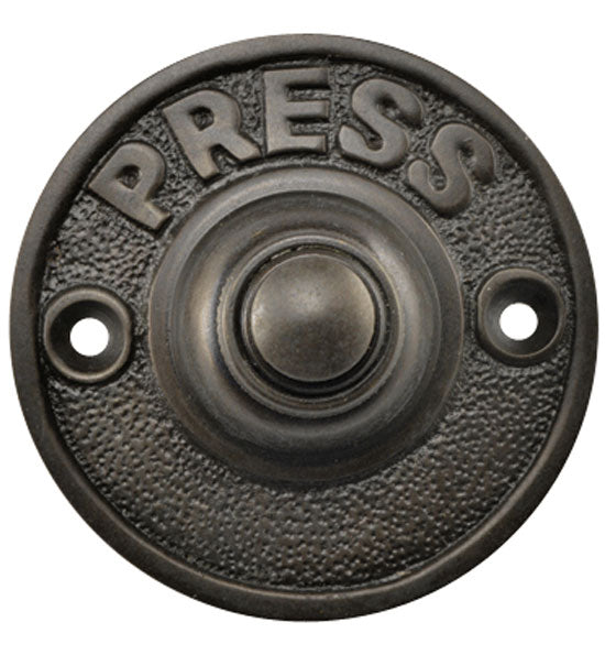 COPPER MOUNTAIN HARDWARE Vintage "Press" Doorbell Button, Solid Brass Several Finish Options