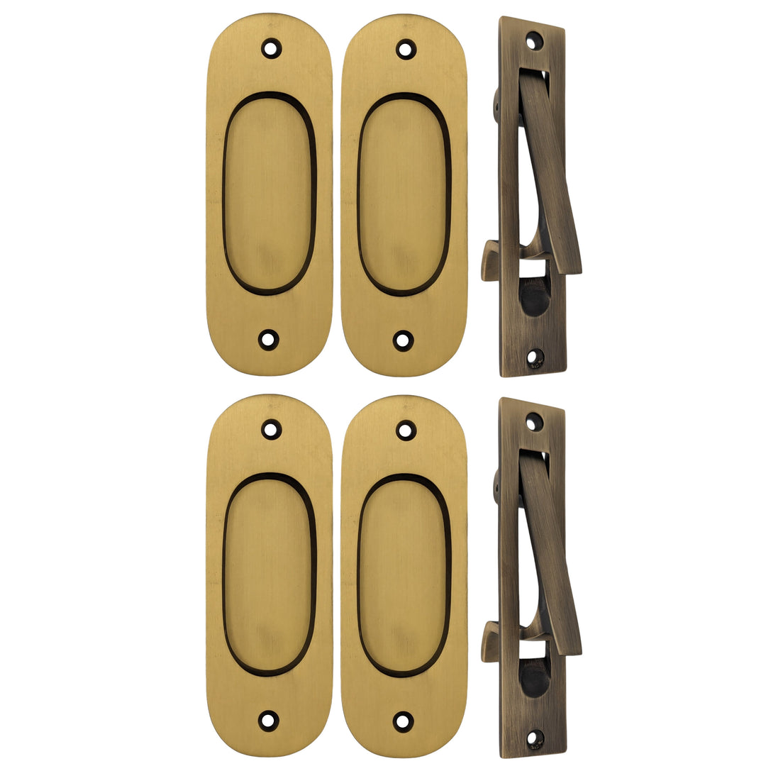 Traditional Oval Pocket Door Set (Several Finishes Available) COPPER MOUNTAIN HARDWARE