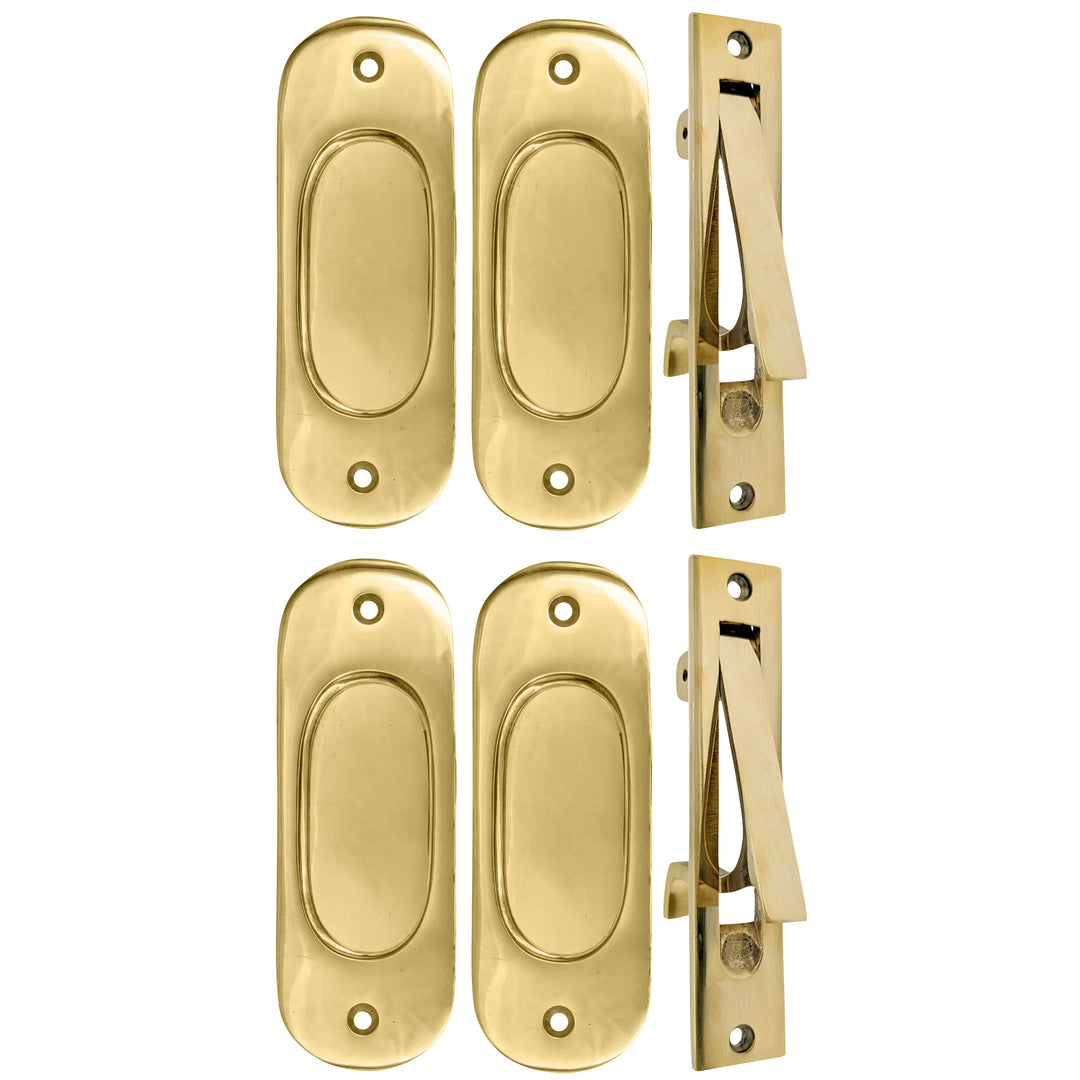 Traditional Oval Pocket Door Set (Several Finishes Available) COPPER MOUNTAIN HARDWARE