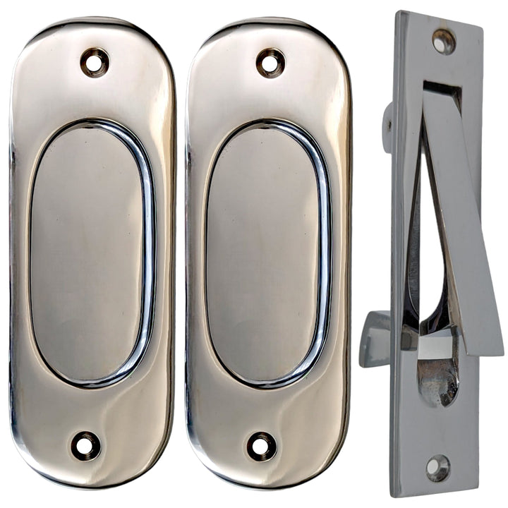 Traditional Oval Pocket Door Set (Several Finishes Available) COPPER MOUNTAIN HARDWARE