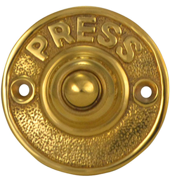 COPPER MOUNTAIN HARDWARE Vintage "Press" Doorbell Button, Solid Brass Several Finish Options