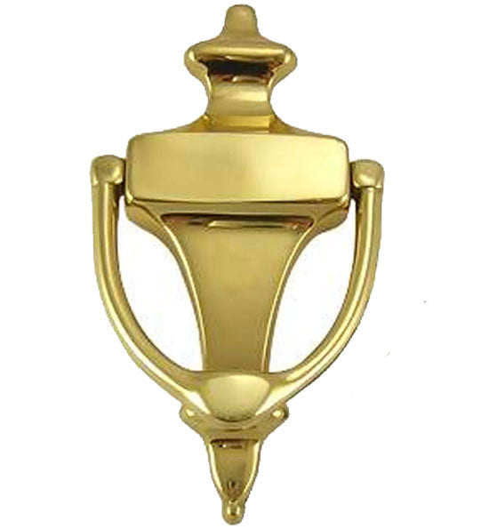 6 Inch (4 1/4 Inch c-c) Solid Brass Traditional Door Knocker COPPER MOUNTAIN HARDWARE