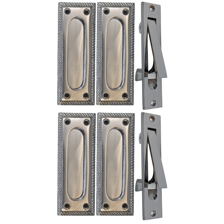 Georgian Rope Rectangular Pocket Door Set (Several Finishes Available) COPPER MOUNTAIN HARDWARE