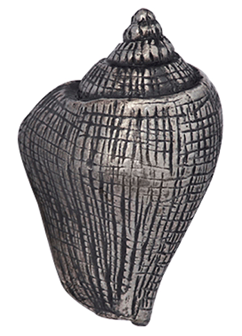 1 5/8 Inch Ocean Seaside Nautical Solid Pewter Decorative Conch Seashell Cabinet & Furniture Knob
