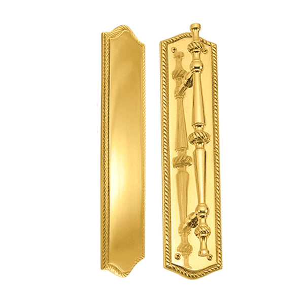 12 Inch Georgian Oval Roped Style Door Pull & Plate Set