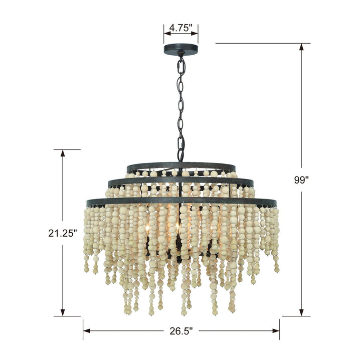 Crystorama Crystorama Poppy 6 Light Forged Bronze Chandelier