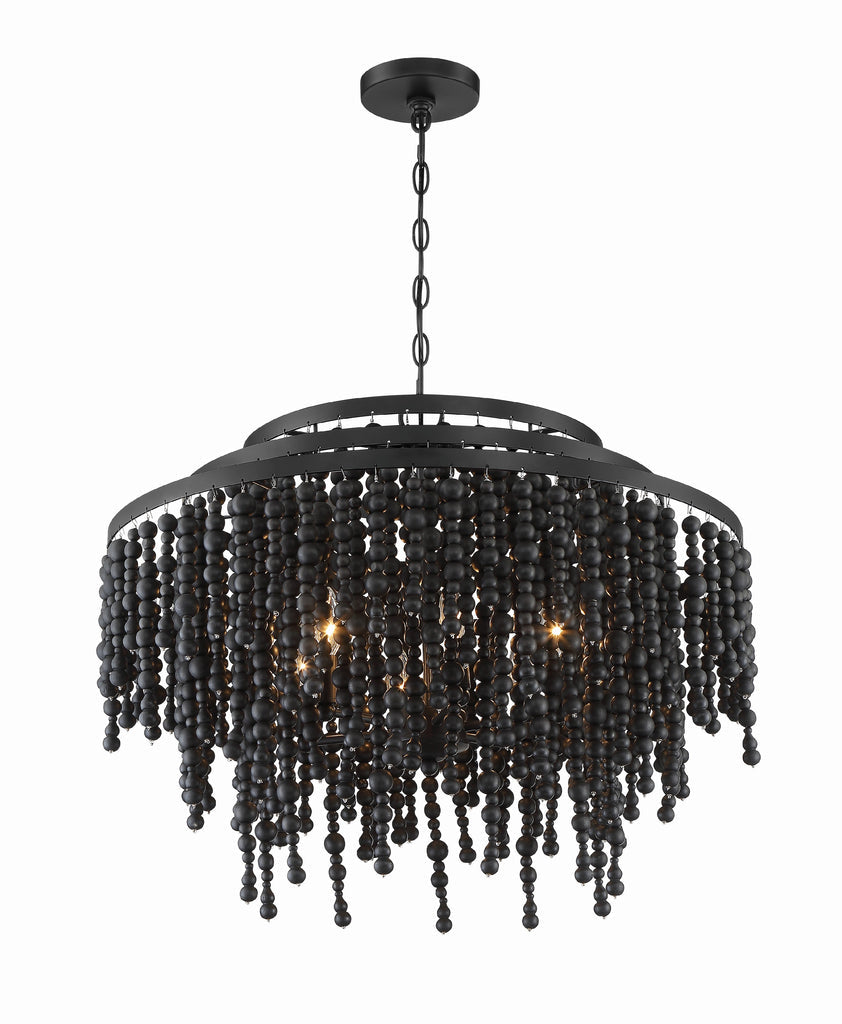Crystorama Crystorama Poppy 6 Light Matte Black Chandelier