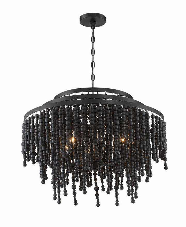 Crystorama Crystorama Poppy 6 Light Matte Black Chandelier