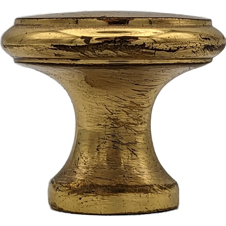 COPPER MOUNTAIN HARDWARE Traditional Brass Flat Top Round Cabinet & Furniture Knob
