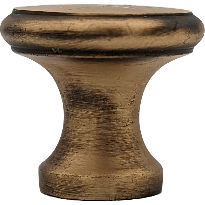 COPPER MOUNTAIN HARDWARE Traditional Brass Flat Top Round Cabinet & Furniture Knob