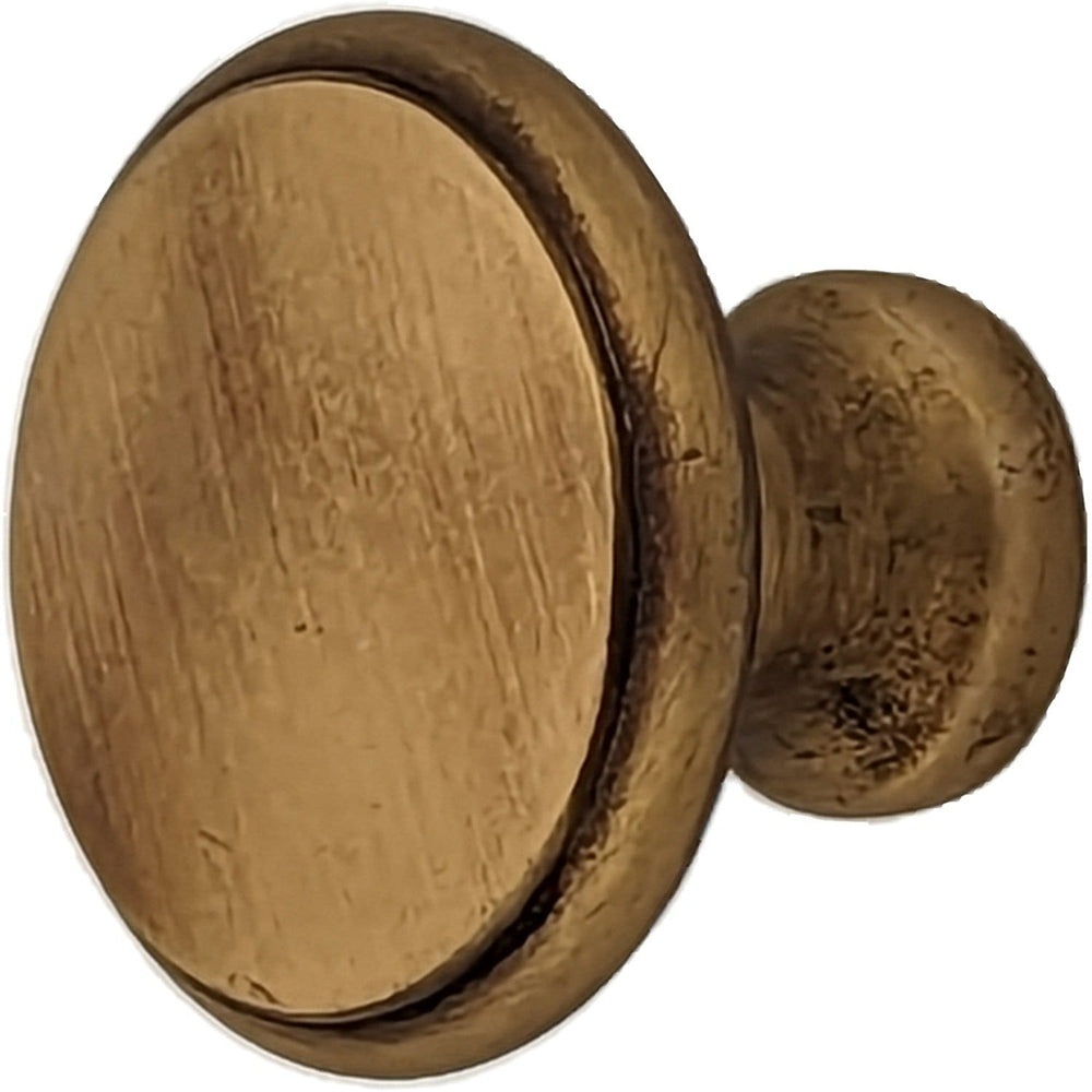 COPPER MOUNTAIN HARDWARE Traditional Brass Flat Top Round Cabinet & Furniture Knob