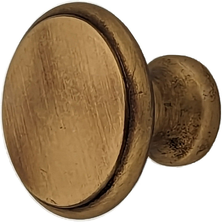 COPPER MOUNTAIN HARDWARE Traditional Brass Flat Top Round Cabinet & Furniture Knob