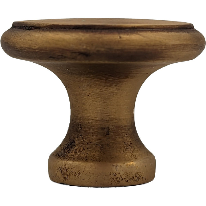 COPPER MOUNTAIN HARDWARE Traditional Brass Flat Top Round Cabinet & Furniture Knob