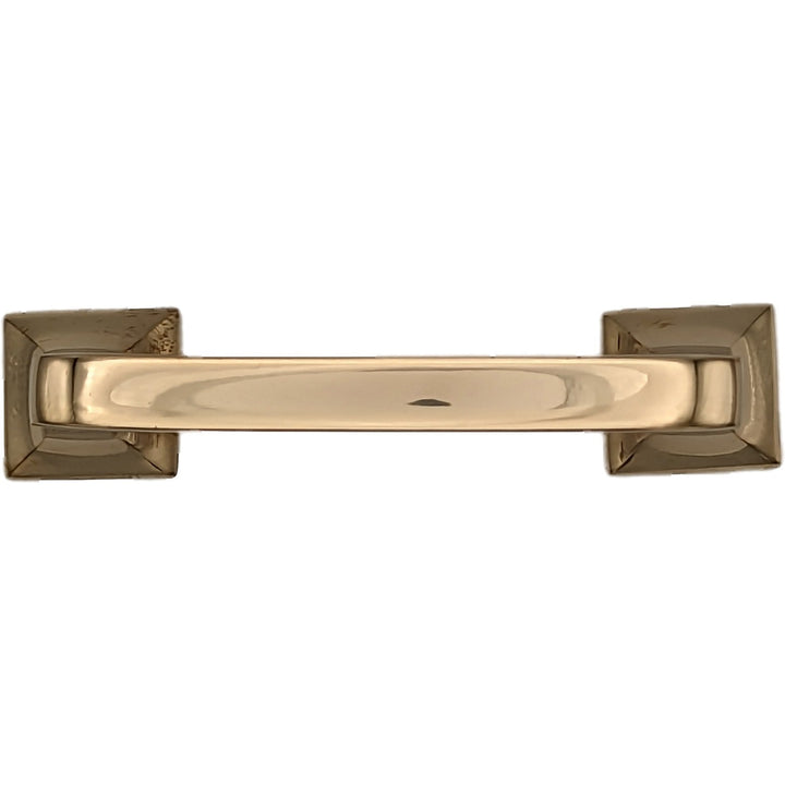 4 1/4 Inch Overall (3 1/4 Inch c-c) Solid Brass Square Traditional Pull