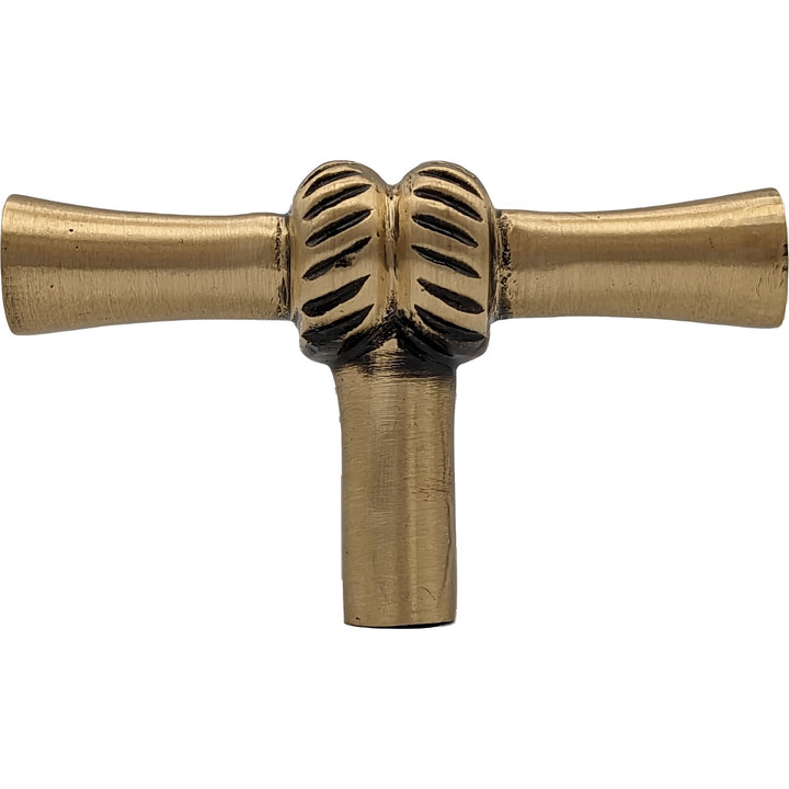 2 Inch Solid Brass T Shape Japanese Bamboo Style Cabinet and Furniture Knob (Several Finishes Available)