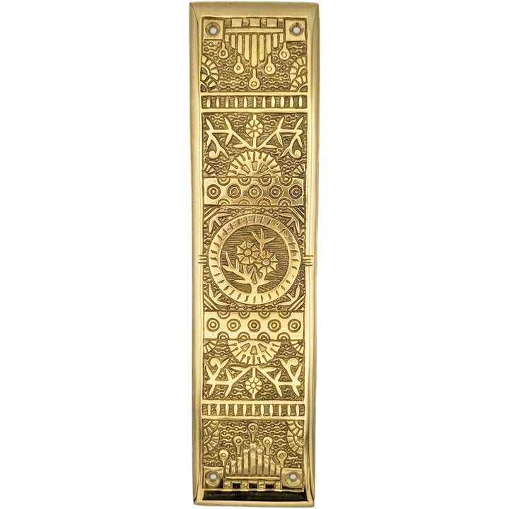 11 1/4 Inch Eastlake Solid Brass Push Plate COPPER MOUNTAIN HARDWARE