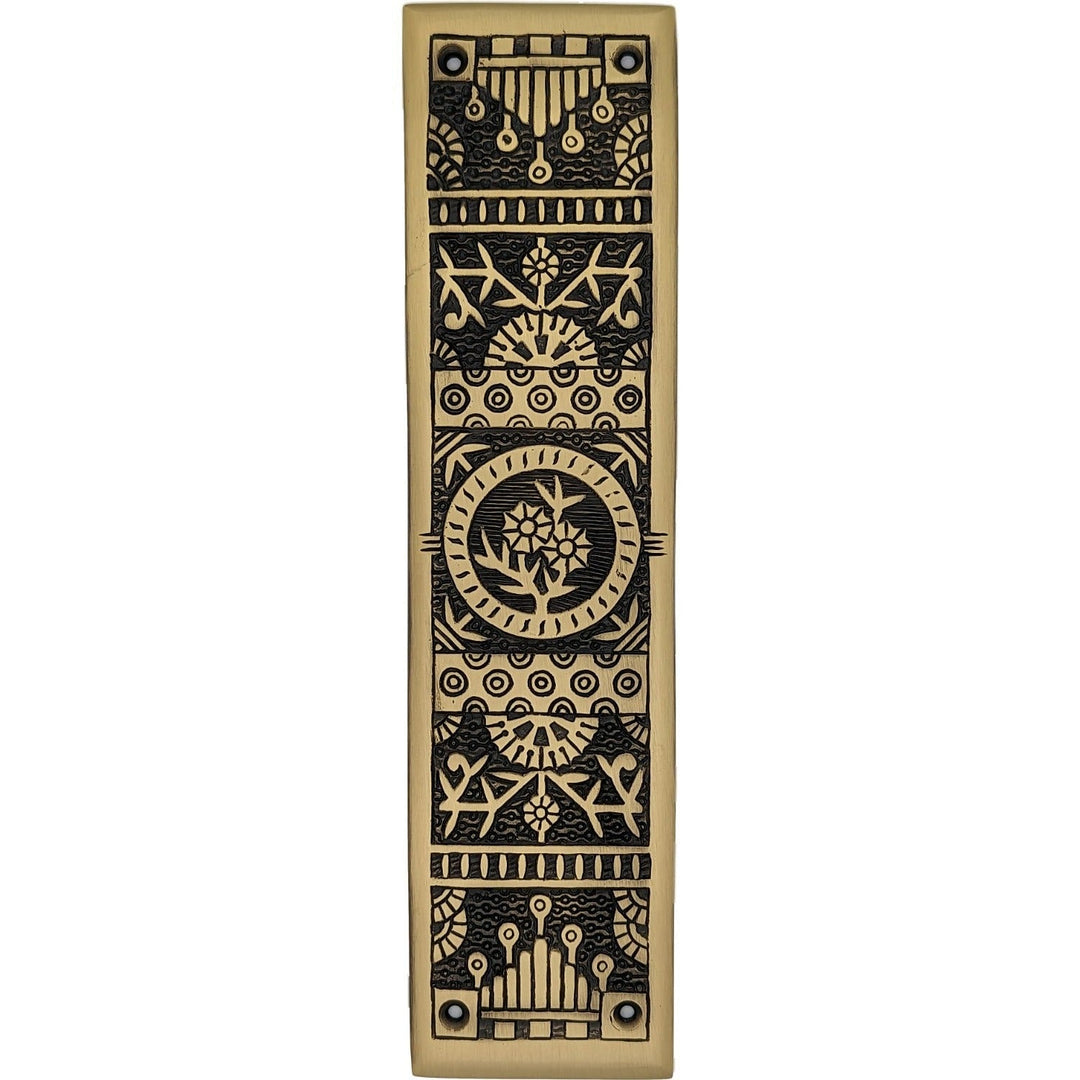 11 1/4 Inch Eastlake Solid Brass Push Plate COPPER MOUNTAIN HARDWARE