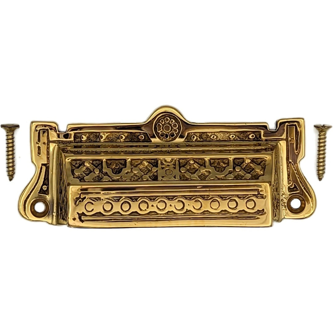 3 7/8 Inch Overall (3 3/8 Inch c-c) Eastlake Bin Pull COPPER MOUNTAIN HARDWARE