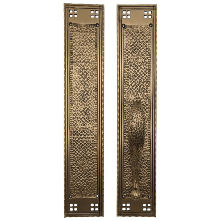 18 Inch Craftsman Style Door Pull & Push Plate Set COPPER MOUNTAIN HARDWARE