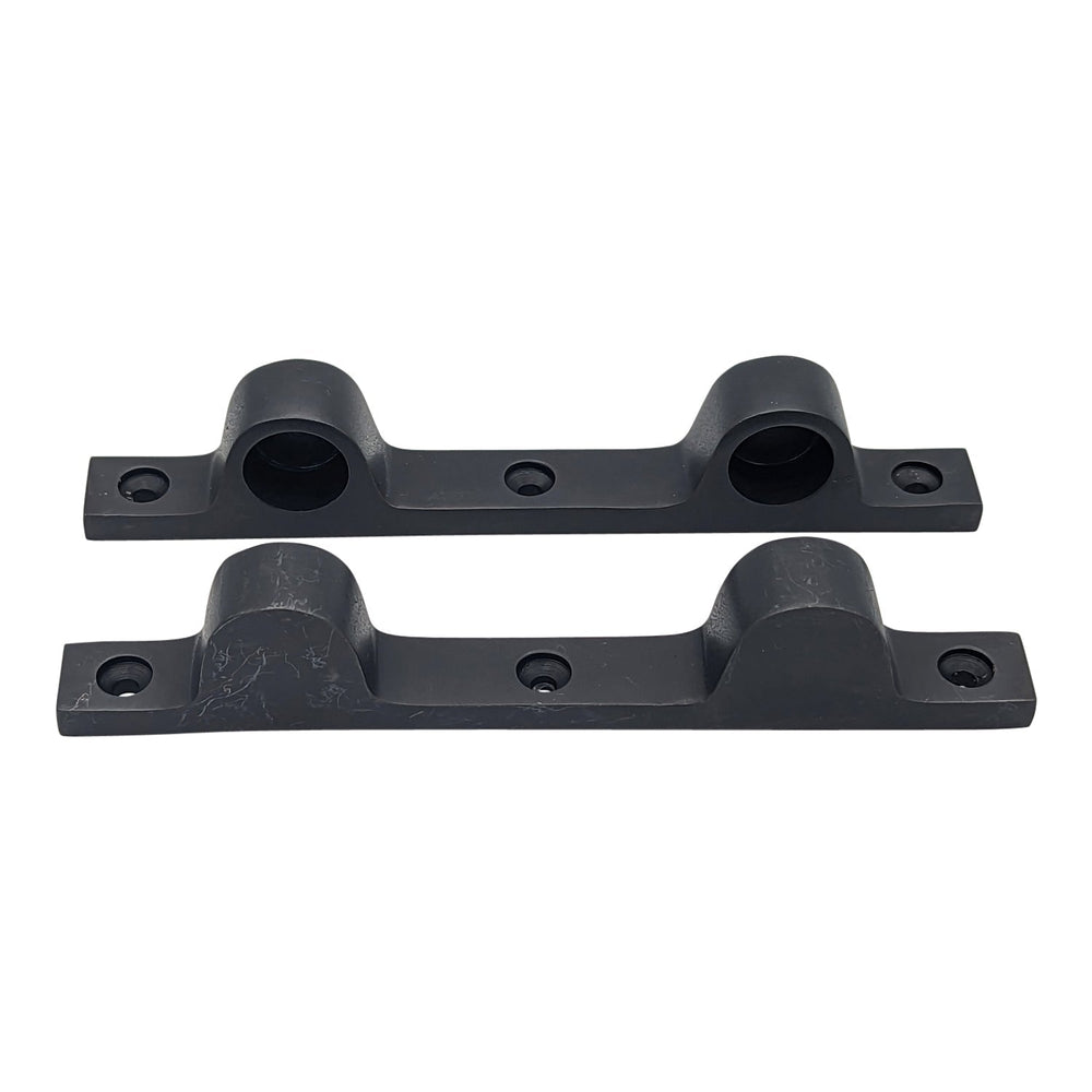 COPPER MOUNTAIN HARDWARE Pair Solid Brass Security Double Push Bar Bracket Ends Polished Brass