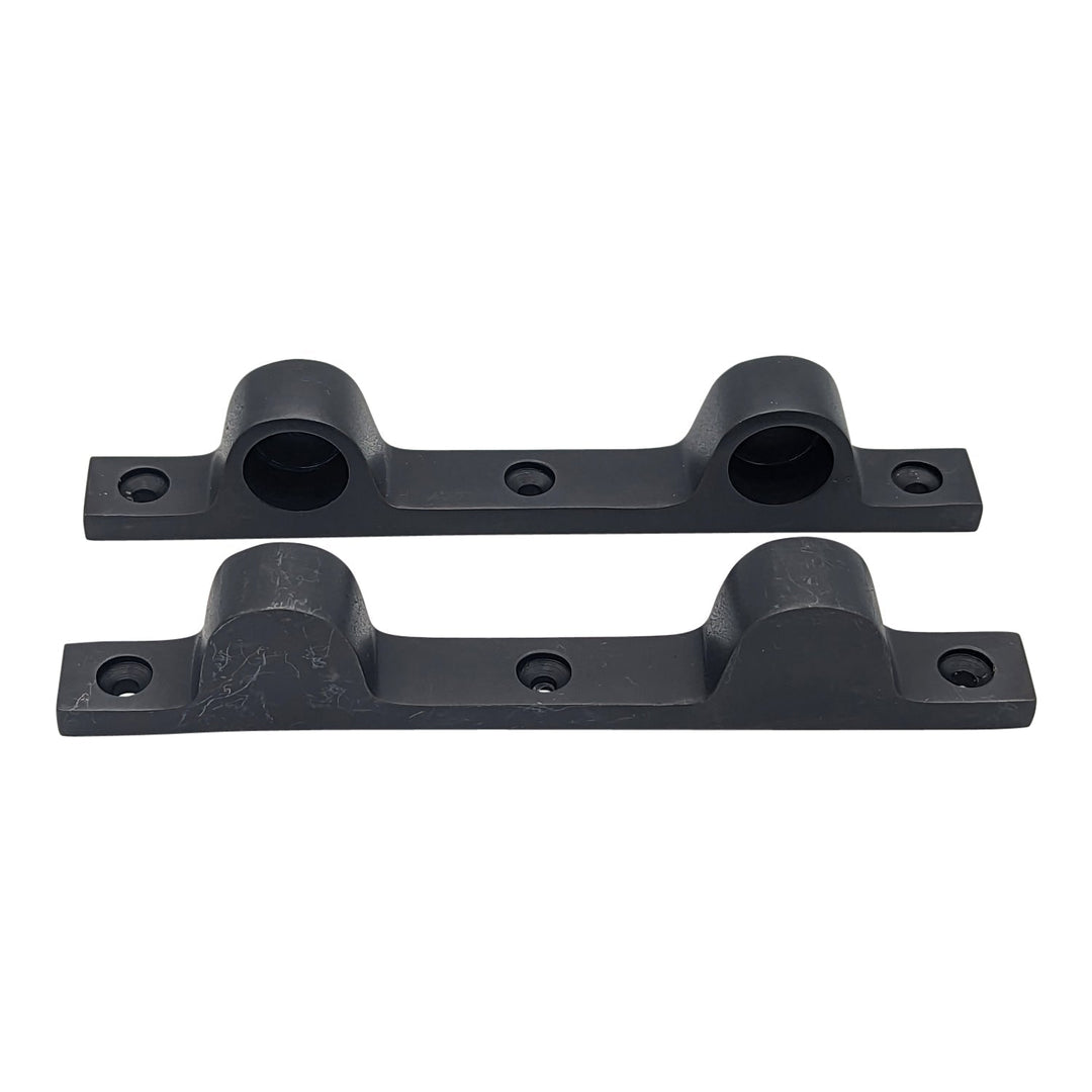 COPPER MOUNTAIN HARDWARE Pair Solid Brass Security Double Push Bar Bracket Ends Polished Brass