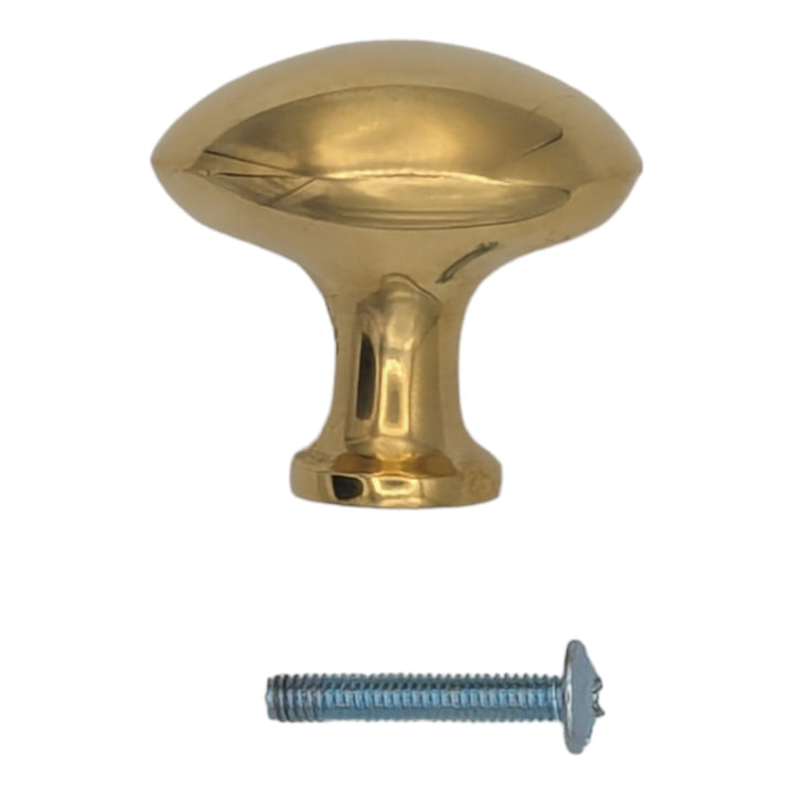 COPPER MOUNTAIN HARDWARE 1 1/2 Inch Large Traditional Solid Brass Egg Cabinet & Furniture Knob
