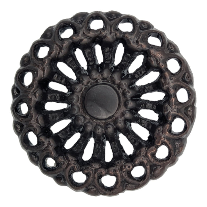 COPPER MOUNTAIN HARDWARE Large Oversized Floral Reticulated Cabinet or Furniture Knob.