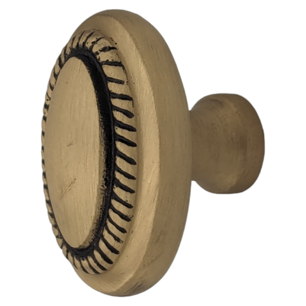 COPPER MOUNTAIN HARDWARE Solid Brass Georgian Roped Egg Shaped Cabinet & Furniture Knob