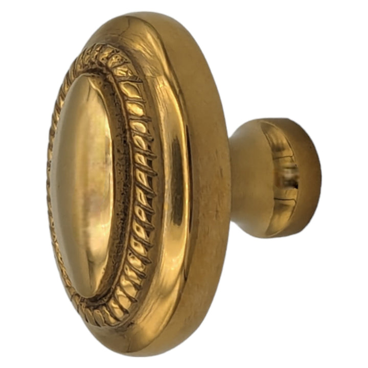 COPPER MOUNTAIN HARDWARE Solid Brass Georgian Roped Egg Shaped Cabinet & Furniture Knob