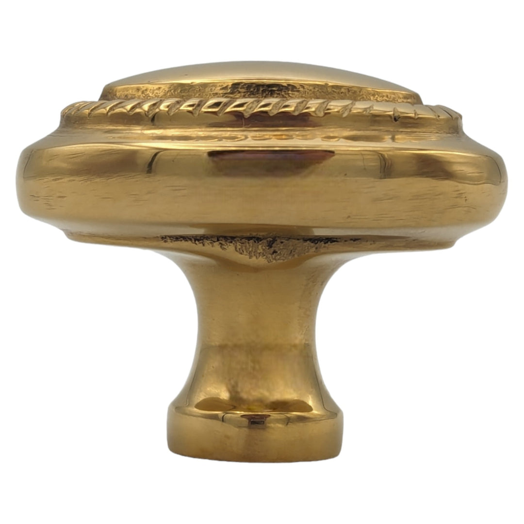 COPPER MOUNTAIN HARDWARE Solid Brass Georgian Roped Egg Shaped Cabinet & Furniture Knob