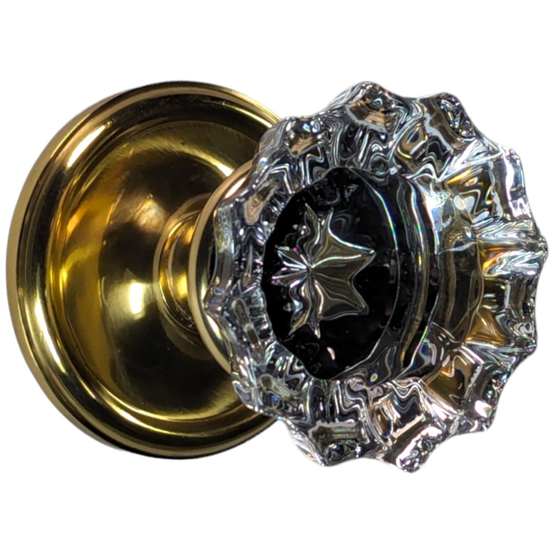 COPPER MOUNTAIN HARDWARE Regency Fluted Glass Door Knob with Victorian Rosette 